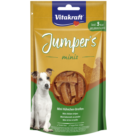 Vitakraft Przysmak dla psa Jumpers Minis 80g – Paski z kurczaka