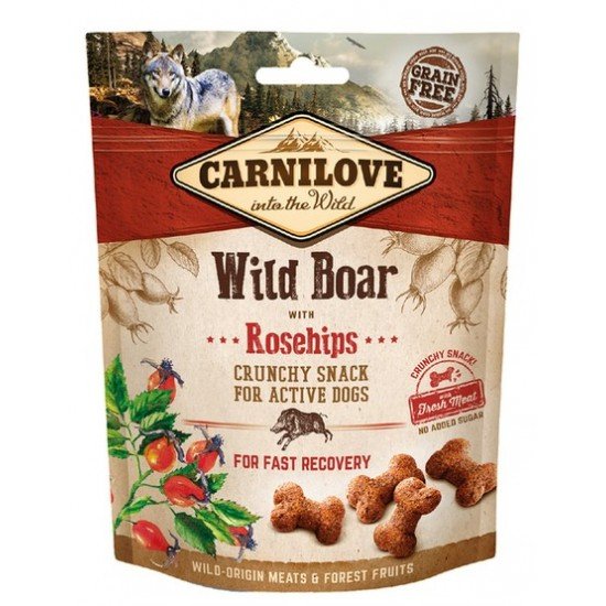 Carnilove Przysmak dla psa Crunchy Snack Wild Boar+Rosehips 200g – Dzik i dzika róża