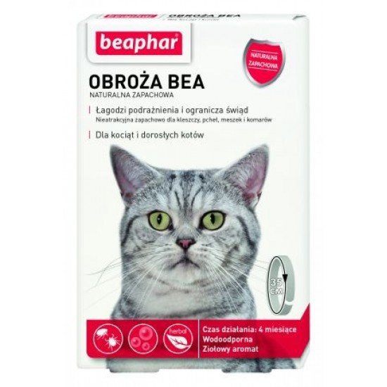 Beaphar Obroża BEA Przeciw pchłom i kleszczom Naturalna Zapachowa dla kotów 35cm