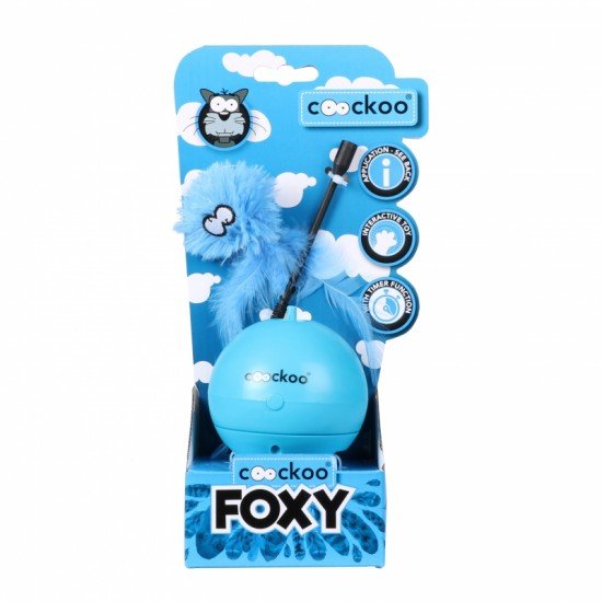 Coockoo KOT Zabawka FOXY MAGIC BALL piłka z wędką automatyczna (niebieska) 