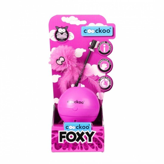 Coockoo KOT Zabawka FOXY MAGIC BALL piłka z wędką automatyczna (różowa)