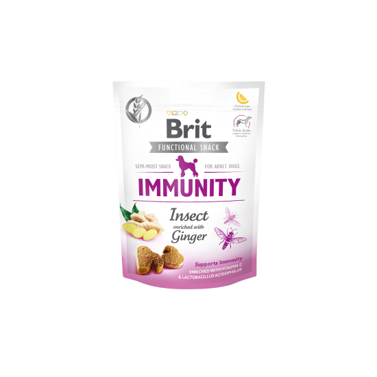 Brit Functional Snack Przysmak zdrowotny dla psa IMMUNITY Insect & Ginger 150g – Owady z imbirem (na odporność)